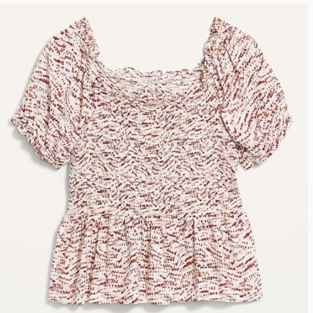 Old Navy Women's Smocked Puff Sleeve Blouse